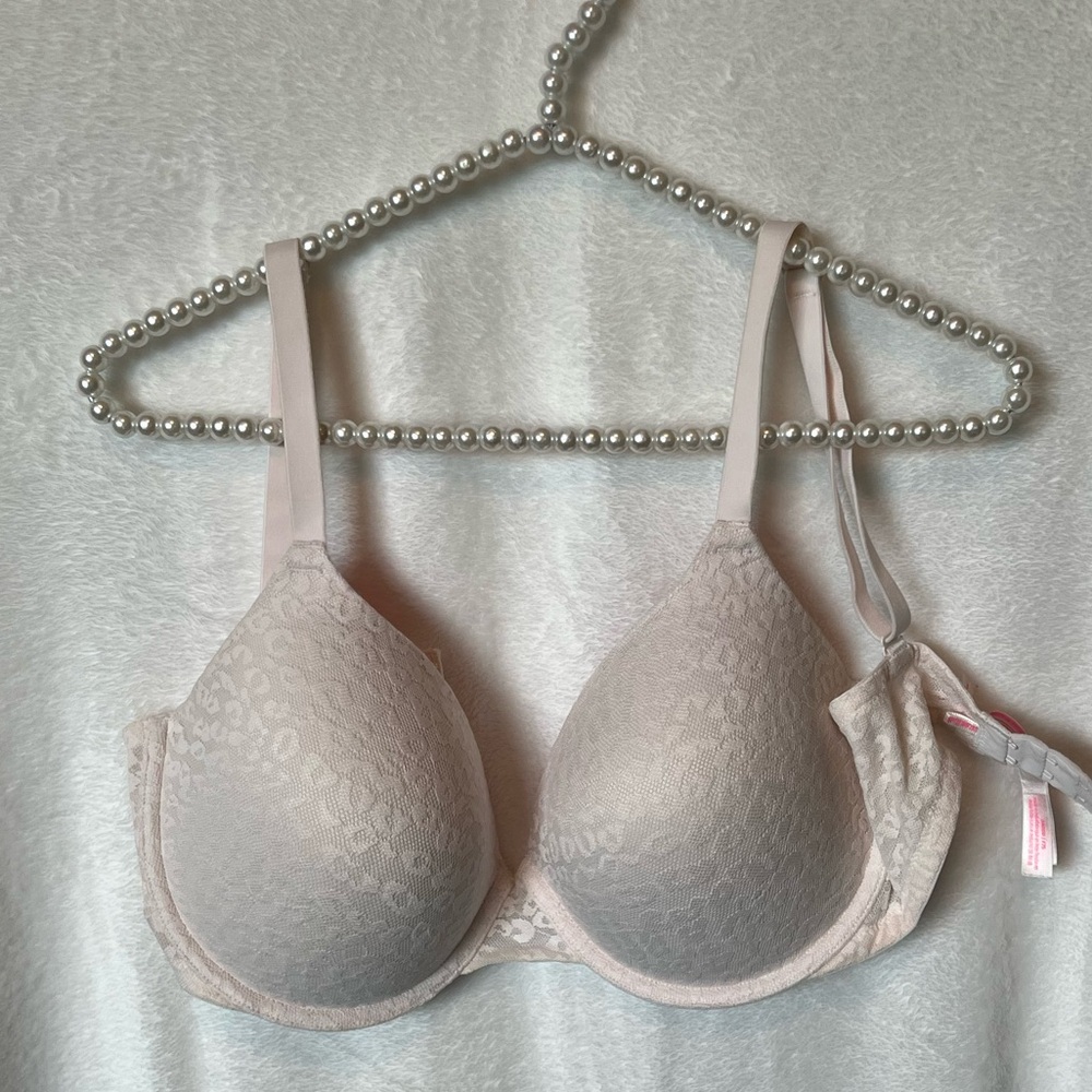 Pink Victoria Secret Wear Anywhere Bra White Leopard 34DDD